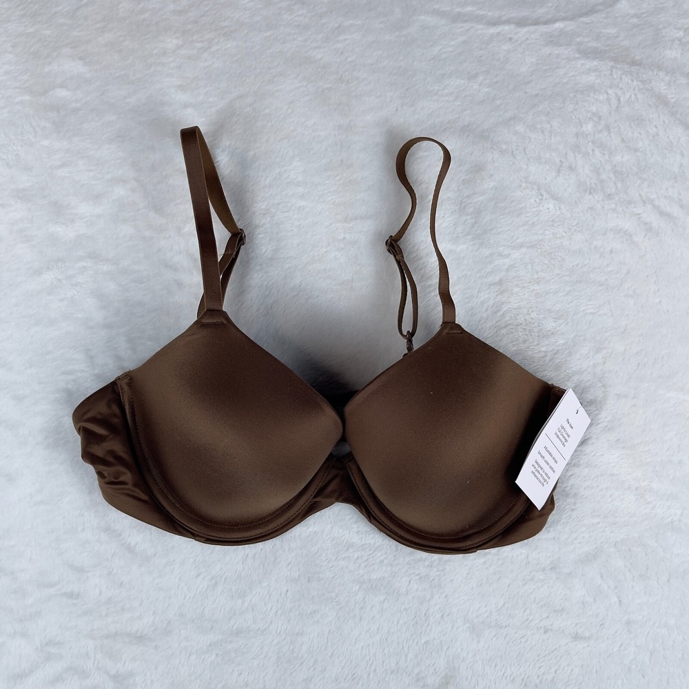 Auden T-Shirt Bra Womens 34A Cocoa Icon Full Coverage Lightly Lined Racerback